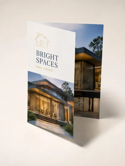 Tri-fold real estate brochure printed by Woodbridge Printing